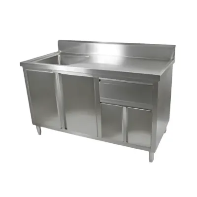 ארונית עם כיור נירוסטה עומק 60